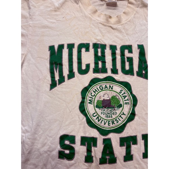 Vintage Michigan State University MSU Spartans T Shirt Mens L USA Steadman - Picture 3 of 8